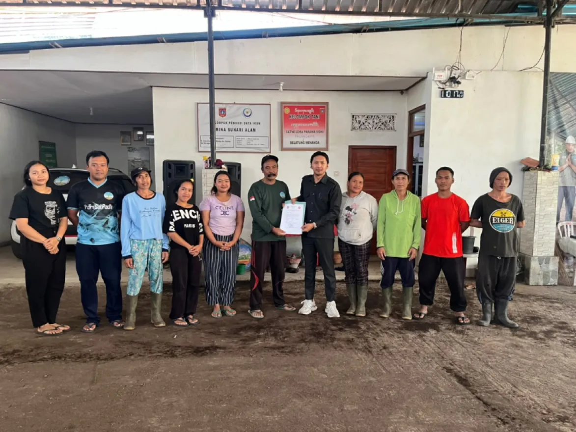 pengukuhan Kelompok Pembudi Daya Ikan di Banjar Dinas Belatung